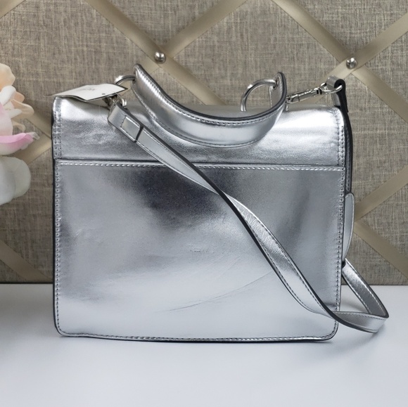 *SOLD*🆕️Nine West Metallic Silver Handbag - Picture 2 of 8